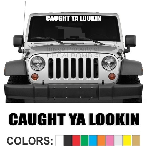 Caught Ya Lookin Windshield Decal Sticker Diesel Turbo Car Truck Gun UTV RZR Pro