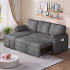86" 2 in 1 Sleeper Sofa Convetible Sofa Bed with Pull Out Couch Bed for Living
