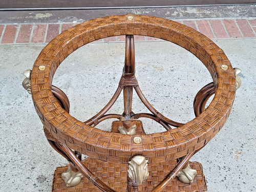 Vintage Hooker Furniture Louis XVI Clawfoot Rattan Dining or Center Table BASE - Picture 8 of 14