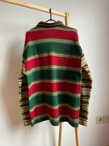 Benetton Vintage 90's Color Block Collared Wool Sweater Size XL - Picture 2 of 8