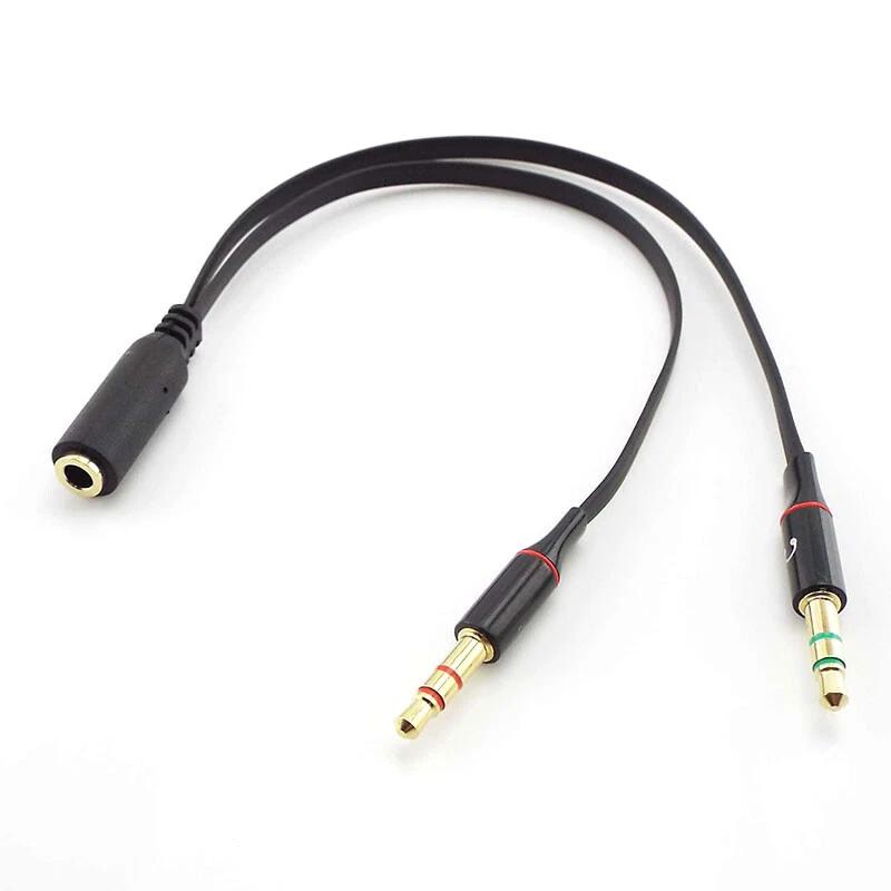 3.5mm Female to 2 Male Jack Headphone Headset Microphone Y Splitter Audio  Cable