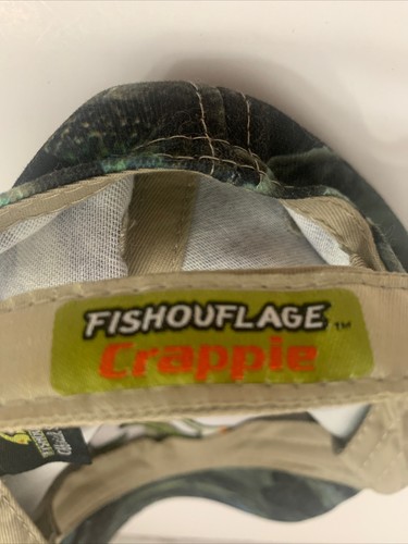Fishouflage Crappie Fishing Hat Fish Camo Camouflage Adjustable Cap EUC - Picture 5 of 7