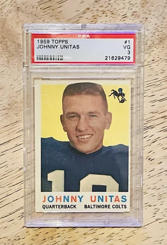 PSA 3 Johnny Unitas #1 1959 Topps (21629479) Bright Card Great Eye Appeal
