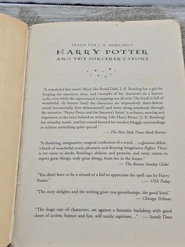 Rare Harry Potter Sorcerer’s Stone Scholastic School Market Edition Book - Picture 8 of 12
