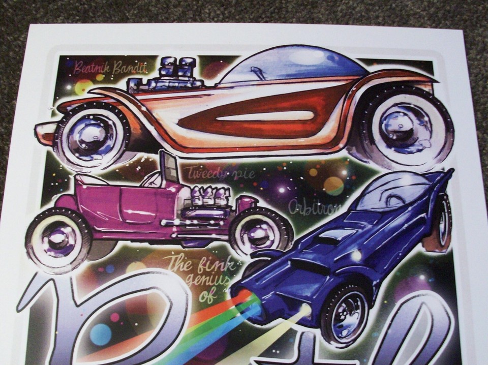 RARE Ed Roth Rat Fink Art Poster Print Signed ORBITRON BANDIT OUTLAW ...
