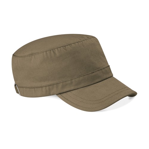 Army Cap Curved Brim Visor Peak Beechfield Headwear Unisex Rip-Strip Adjuster - Picture 9 of 13