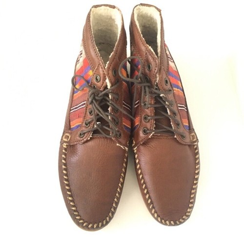 Anthropologie 2586 Cheyenne Brown Leather Moccasins size 8.5 Southwestern Boho - Picture 3 of 7