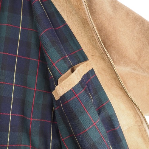 ORVIS Large Men's Suede Leather Zip Bomber Jacket Plaid Flannel Lined Size - Picture 14 of 19