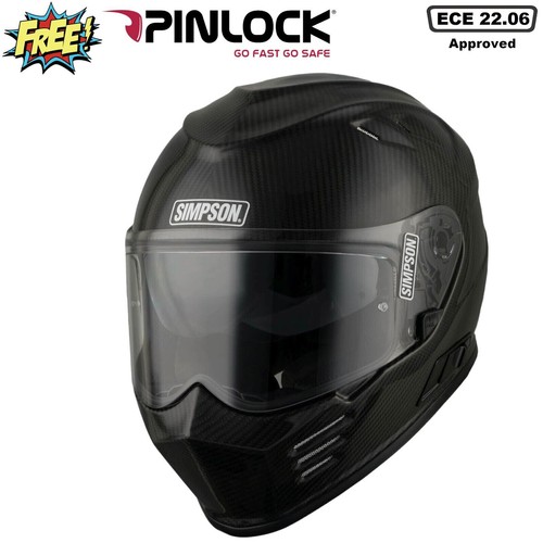 Simpson Venom Carbon Full Face Motorcycle Bike Sports Crash Helmet Light Weight - Picture 1 of 7