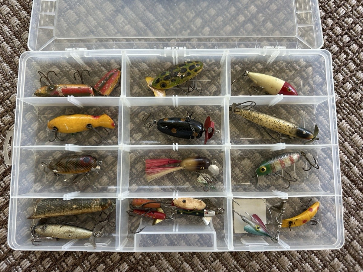 Antique Fishing Lure Lot Wooden Glass Eye Vintage Tackle | eBay Antique Fishing Lure Lot Wooden Glass Eye Vintage Tackle | eBay
