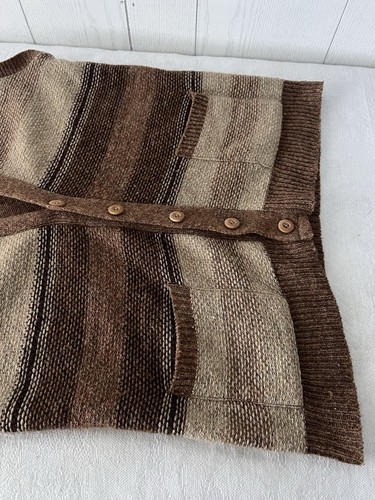 Vintage 80s Puritan Knit Wool Blend Sweater Vest Cardigan L Brown Kurt Cobain - Picture 10 of 11