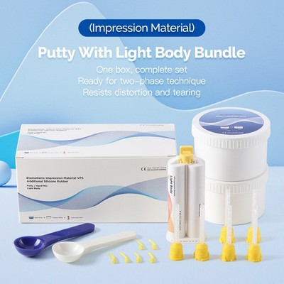 Dental Silicone Putty Elastomeric VPS Impression Material Light/Heavy Body PVS
