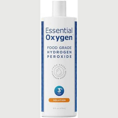 Essential Oxygen Food Grade Hydrogen Peroxide, Natural Cleaner, 3%, 16 Ounce