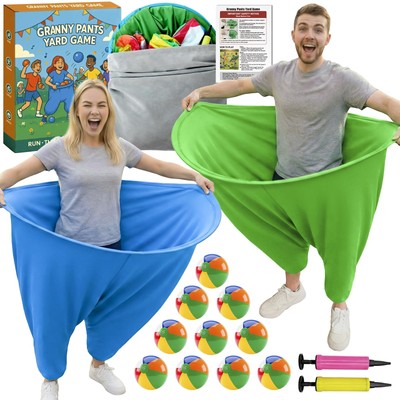 Granny Pants Yard Game, Outdoor Party with Green+Blue 