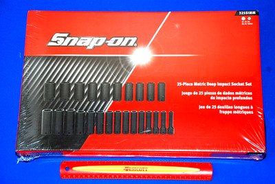 Snap-on NEW $1310 25 Piece 1/2'' Drive 6-Point Metric Deep Impact Socket Set