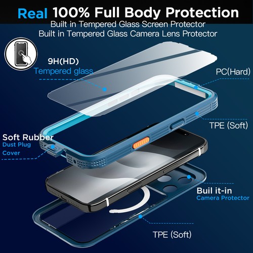 For iPhone 16 Pro Max 17 Pro Case Waterproof Shockproof MagSafe Heavy Duty Cover - Picture 38 of 44