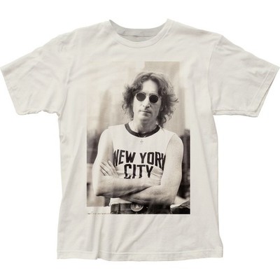John Lennon NYC Mens T Shirt Music Classic Concert Rock Band Tee New Natural