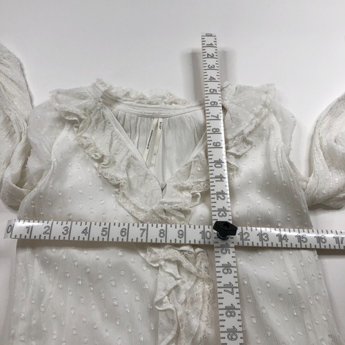 Anthropologie Small Peasant Tea Dress Women's Short Length White - Picture 12 of 20
