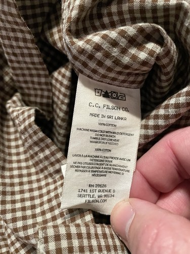 CC Filson Chambray Kurzarm Herren Camp Hemd Medium 20224078 braun kariert - Bild 5 von 8