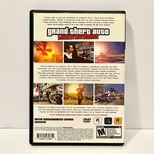 CIB Grand Theft Auto: Liberty City Stories (PlayStation 2 PS2, 2006) w/ Map - Picture 5 of 13