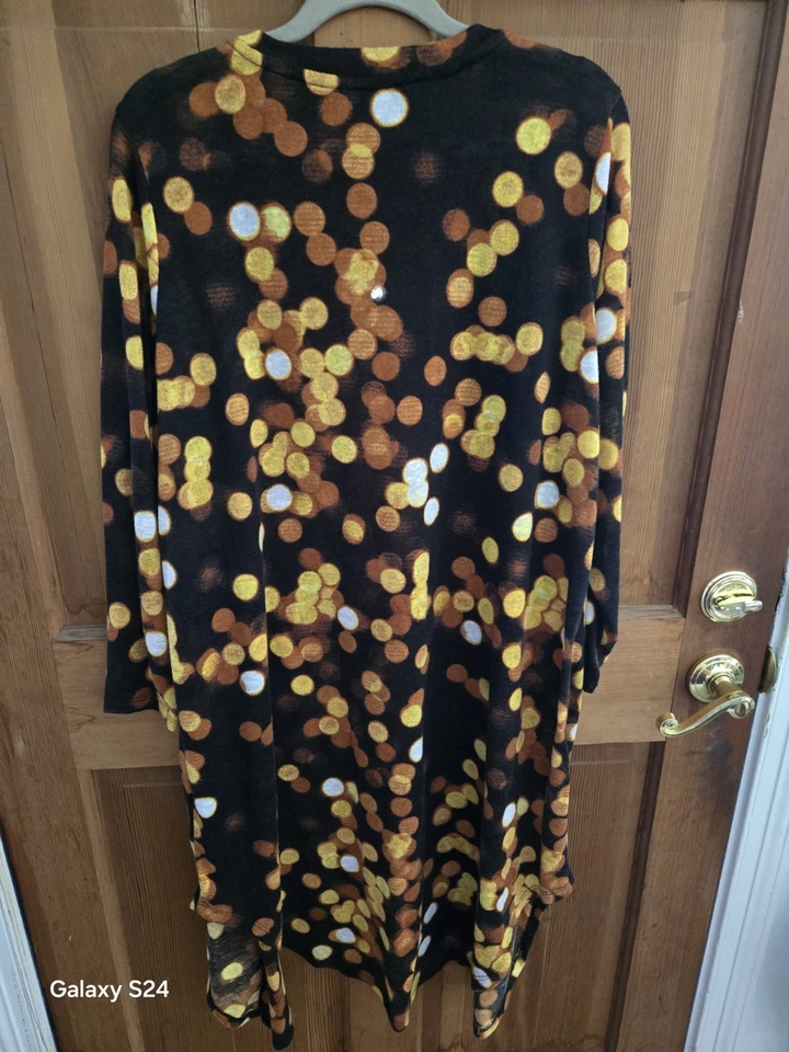 G BY GIULIANA Fall Seasons Polka Dots Topper Duster Open Cardigan Size 1X Petite - Image 2 of 4