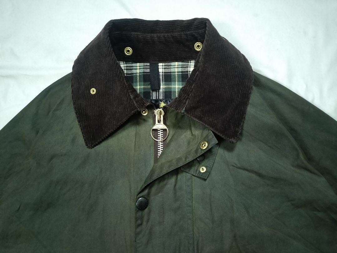 Mint 80s Barbour burghley 44 セージ Barbour Burghley 44 Sage Waxed Cotton Riding Coat 80s Mint