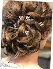Wedding Hair Pins for Bride, 5PCS Silver With Rhinestone Hair Silver Clear