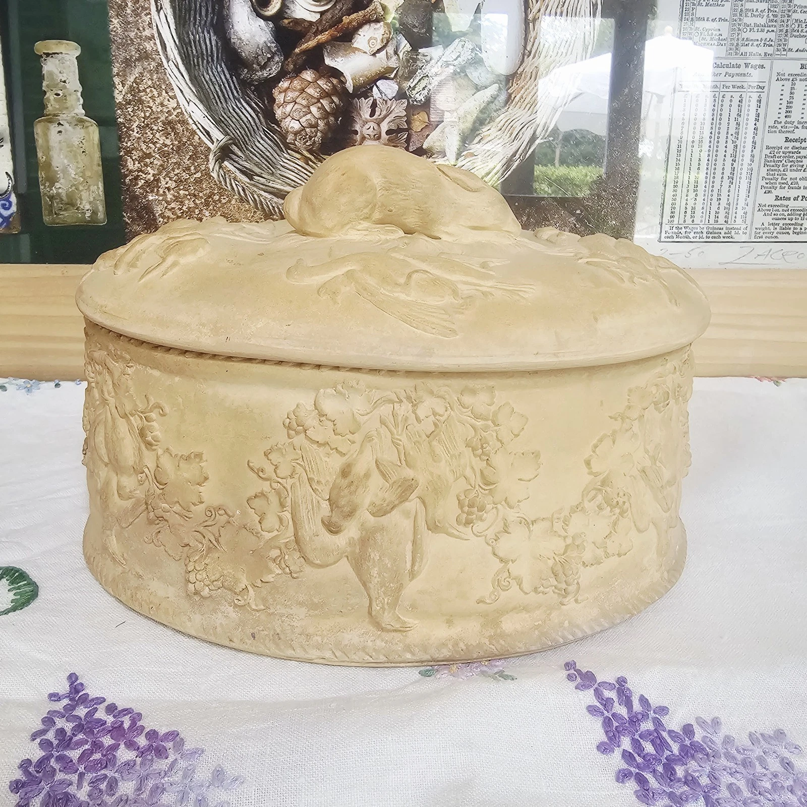 Antique Wedgwood Caneware Game Pie Dish Hare Circa 1864