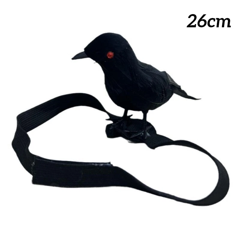 Halloween Simulación Cuervo Hombro Cuervo con Banda Elástica Disfraz Accesorios Foto 4 de 4