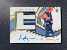2022-23 Immaculate Premium Patch Auto RPA Kennedy Chandler 49/50 RC XV44