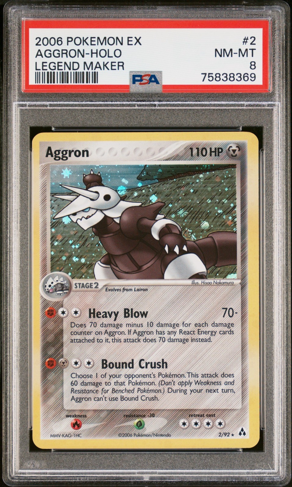 2006 POKEMON EX LEGEND MAKER #2 AGGRON-HOLO PSA 8