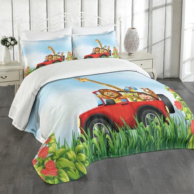 Zoo Tagesdecke Set Cartoon Wildlife Animals