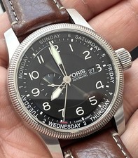 Oris BIG CROWN Small Seconds Large MenS Black Watch Automatic Box Papers 7629 40