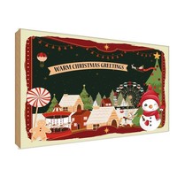 Holzschild 20X30 Cm Weihnachten Warm Christmas Greetings Deko Geschenk Holz Schi
