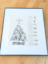 Vintage 1963 Mount Snow Ski Area  11 x 14 Framed Ad Vermont Mt. 