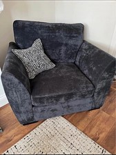 Grey Fabric Armchair 100% Polyester Upholstery 107W x 90L x 95H cm, 1 Seat