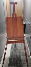 French Easel Wood Painting Artist Sketch Box Case Portable Tripod w Drawer