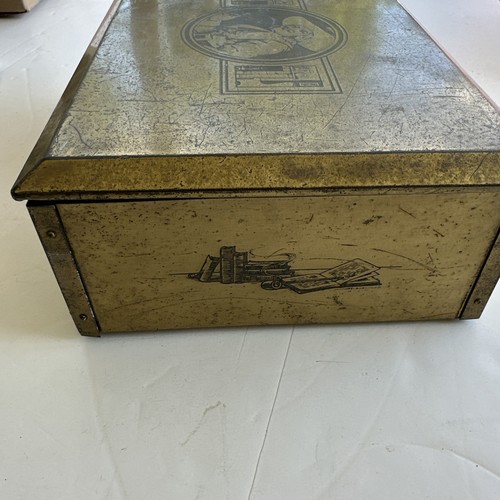 Humidor per sigari vuoto vintage inciso ottone grammi Allentown PA 10,5x7,5 - Foto 6 di 9