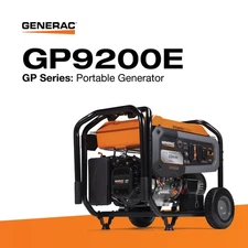 Generac GP9200E – 9200 Watt Electric Start Portable Generator