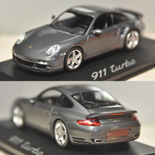 1/43 Dealer Minichamps Porsche 911 Turbo 997 Grey Diecast Toy Car Rare Limited