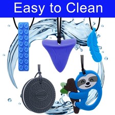 Sensory Chew Necklace for Boys, 5 Pack Chew Necklaces for Kids with Autism, ADHD