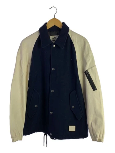 Giacca Coach Stadium S lana blu navy tinta unita F20994 usata