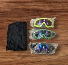 Six Yard Ski Goggles 3 Pack Green Yellow And Black Adjustable Length