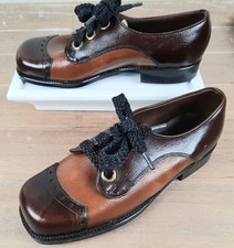 Boys Vtg 60s Oxford Shoes Two Toned Brown Bob Smart Jr sz 1 NOS
