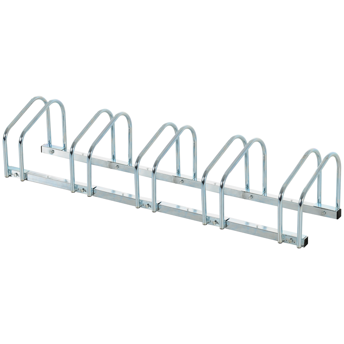 Homcom Bike Stand Parking Rack 2022 - Silver / 145L X 33W X 27H Cm - Image 3