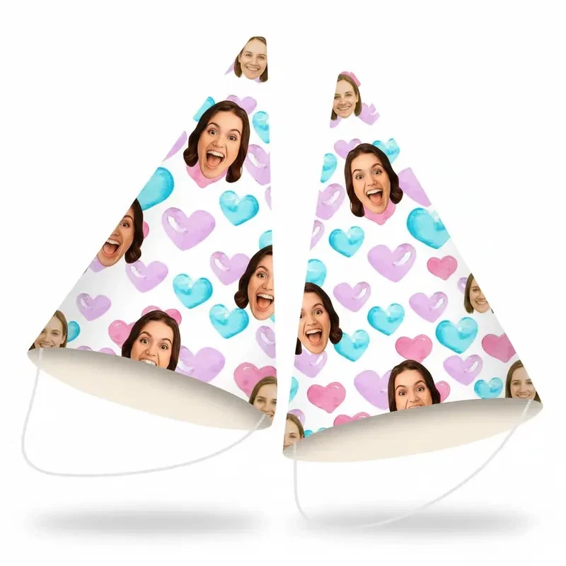 Personalized Photo Face Party Hats Custom Birthday Decor Birthday Caps Activity - Image 2 of 4