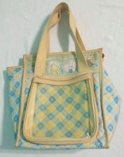 VTG Disney Winnie The Pooh Small Blue And Yellow Gingham Diaper Bag
