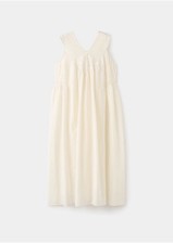 NEW MANGO Cotton lace nightdress with drawstring VANILLA SIZE S/100%AUTHENTIC