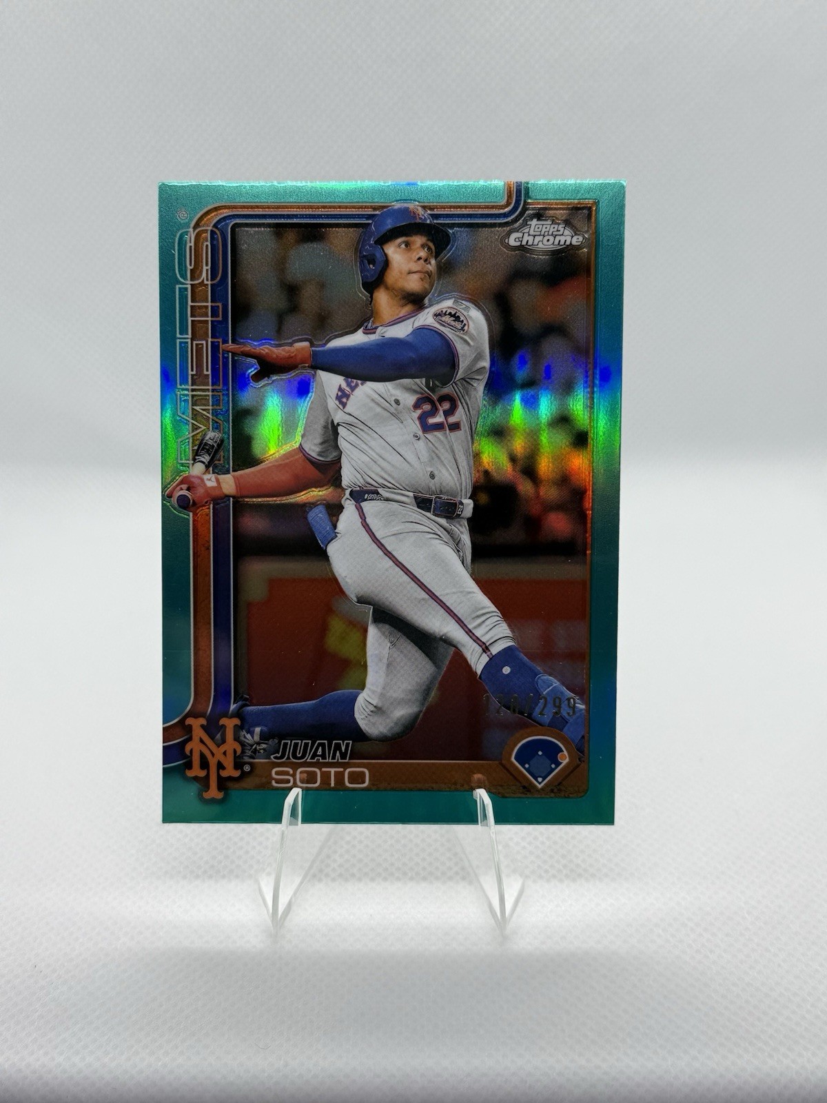2025 Topps Chrome Juan Soto Teal Refractor /299 #200 Mets