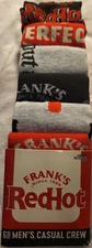 Frank's Red Hot Sauce socks 6 Pair CREW SOCKS Men Size 8-12 Bioworld NEW
